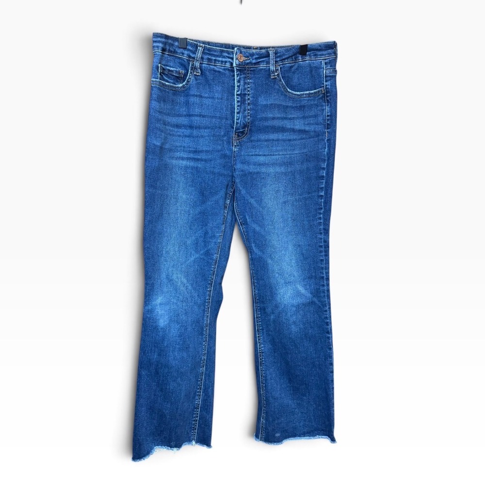 Lovervet by Vervet High Rise Raw Hem Jeans Blue Medium Wash Denim Women 30